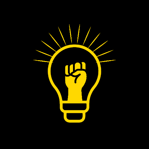 KBtL logo of a raised fist inside a lightbulb